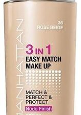 Krem pudër Manhattan 3 In 1 Easy Match, 36 Rose Beige, 30ml