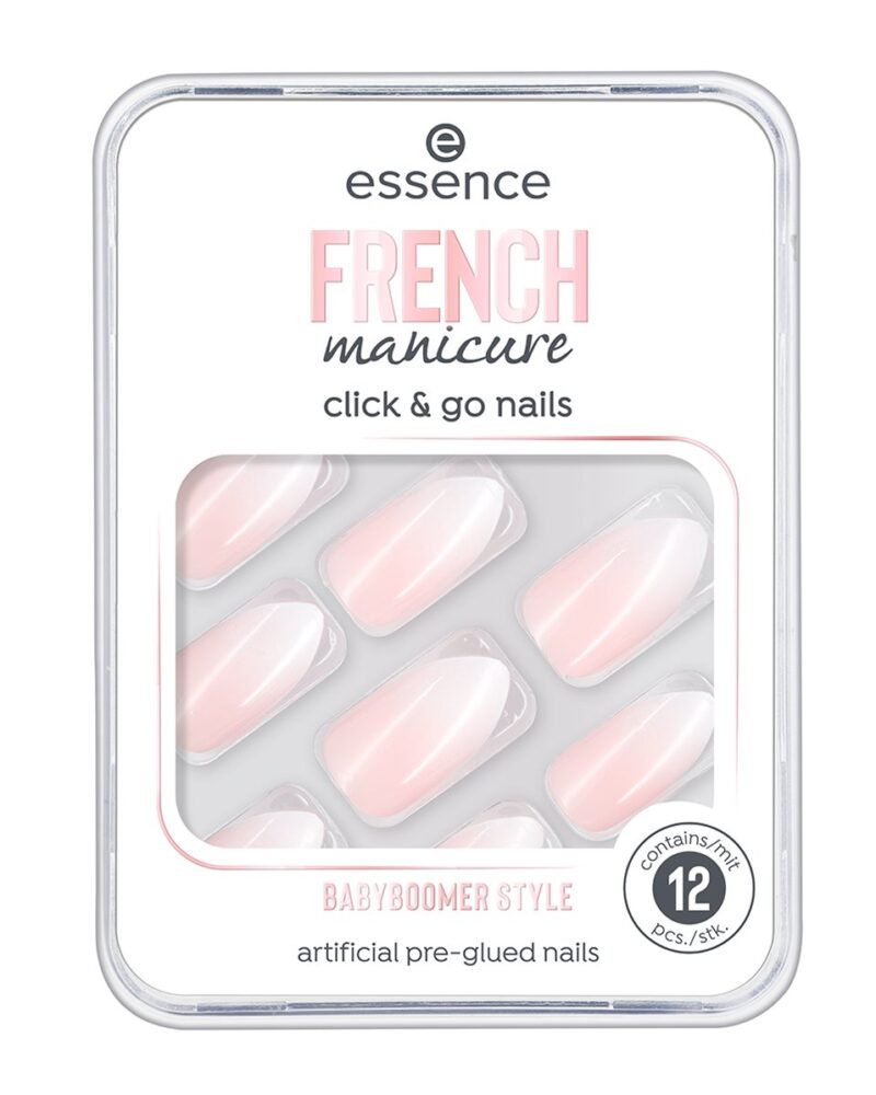 Thonj artificial Essence French Manicure, Click & GO Nails, Babyboomer Style, 12 pjesë