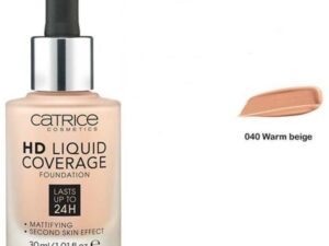 Krem pudër Catrice HD Liquid Coverage, 040 Warm Beige 30 ml, woman