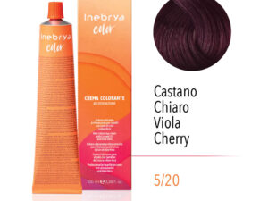 Ngjyrë për flokë Inebrya 5/20 Geshtenjë e hapur dhe violet me qërshi, 100ml