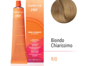 Ngjyrë për flokë Inebrya 9/0 Bionde shumë e qelët, 100 ml