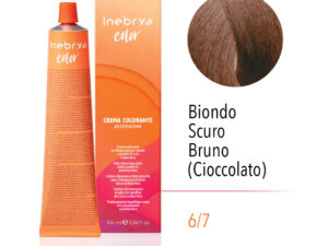 Ngjyrë për flokë Inebrya 6/7 Bionde e errët, Kafe qokolladë, 100ml