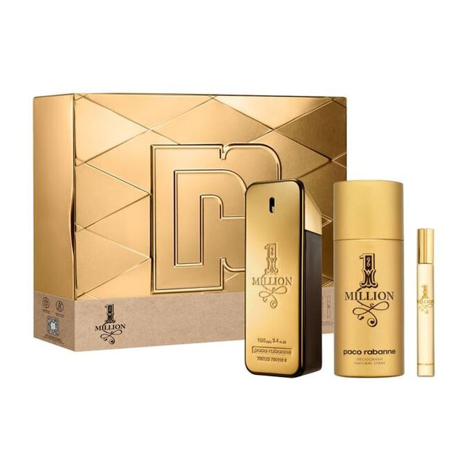 3349668603589.jpg Set Eau De Toilette Paco Rabanne 1 Million 100 ml + deodorant 150 ml + parfum 10 ml - Figura 1