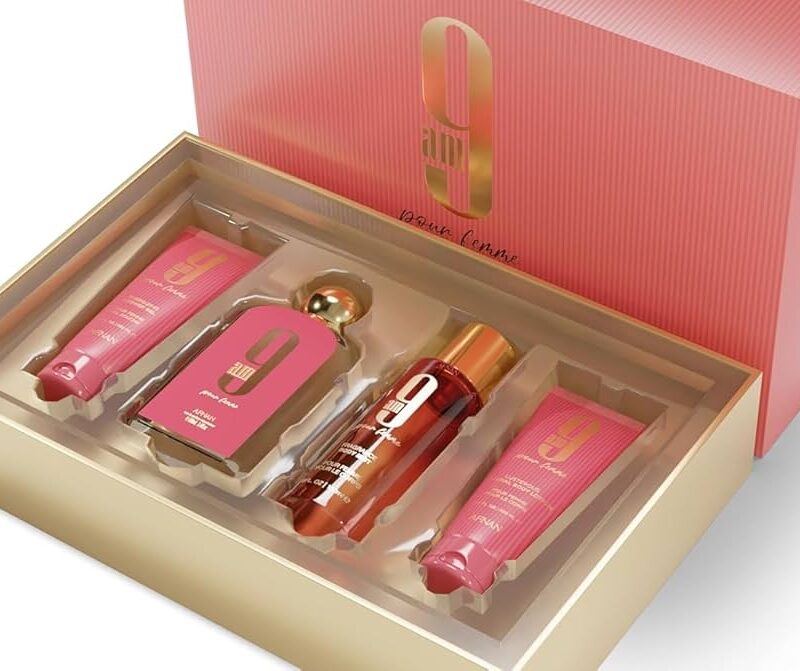 Set Afnan 9AM Pour Femme Eau De Parfum, 100 ml Body Mist, 150 ml Body Lotion, 100 ml Shower Gel, 100