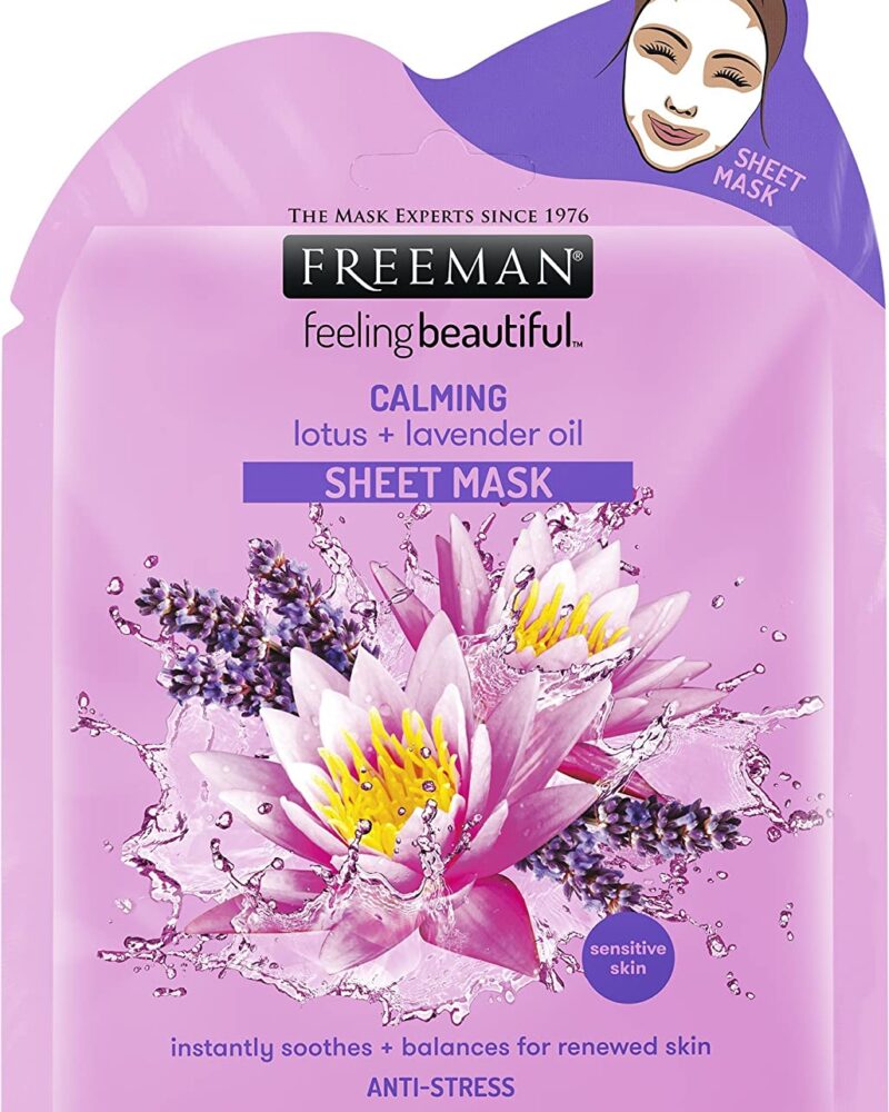 Maskë për fytyrë Freeman Calming Sheet Mask Lotus+Lavender Oil, 25ml
