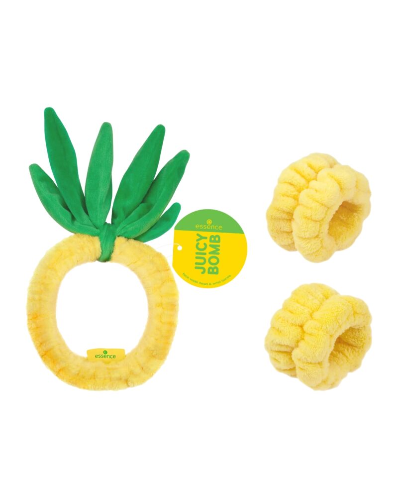 Shirit për kokë dhe duar Essence Juicy Bomb Party, 01 Pineapple Party, 3 copë