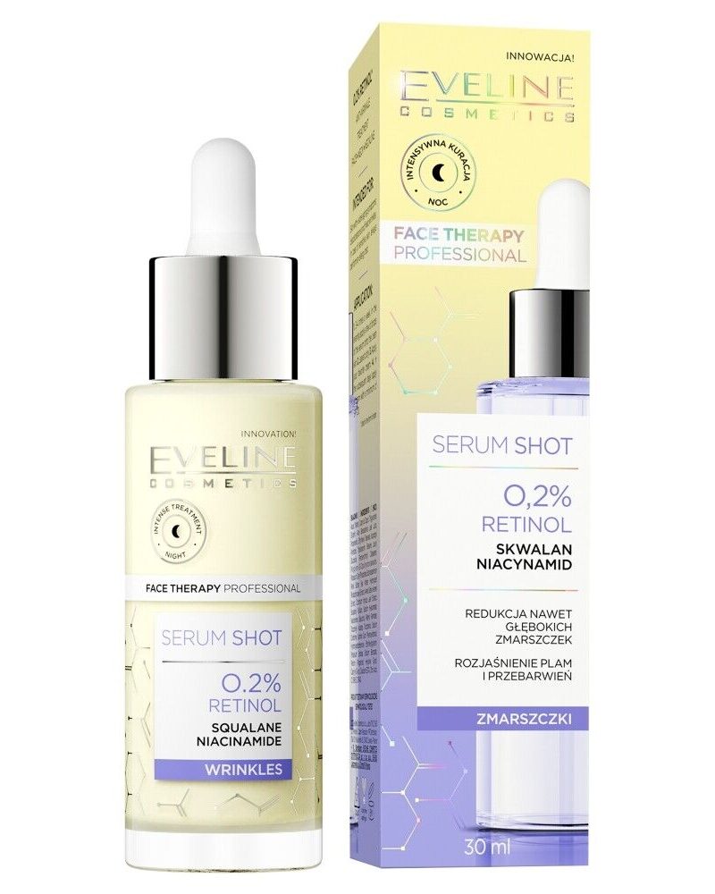 Serum Shot Eveline, 0.2% Retinol Squalane Niacinamide, 30 ml