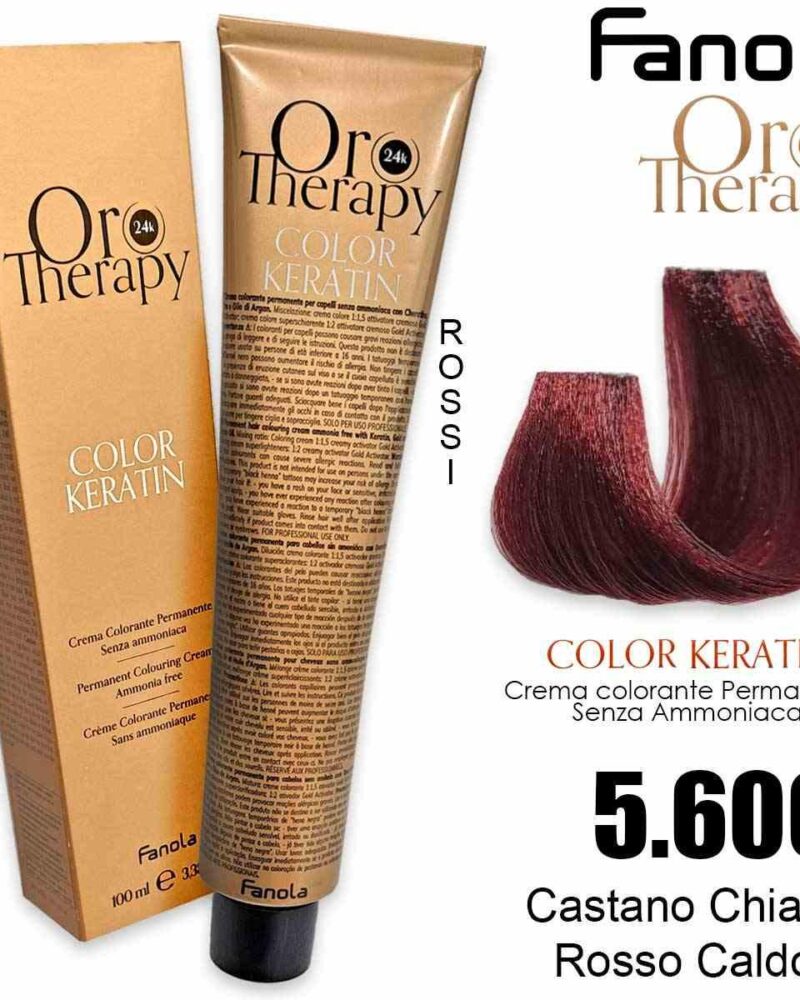 Ngjyrë për flokë Fanola Oro Therapy, 5.606 Rosso Caldo, 100 ml
