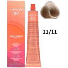 Ngjyrë për flokë Inebrya, 11/11 Super Light Platinum Intense Ash, 100 ml