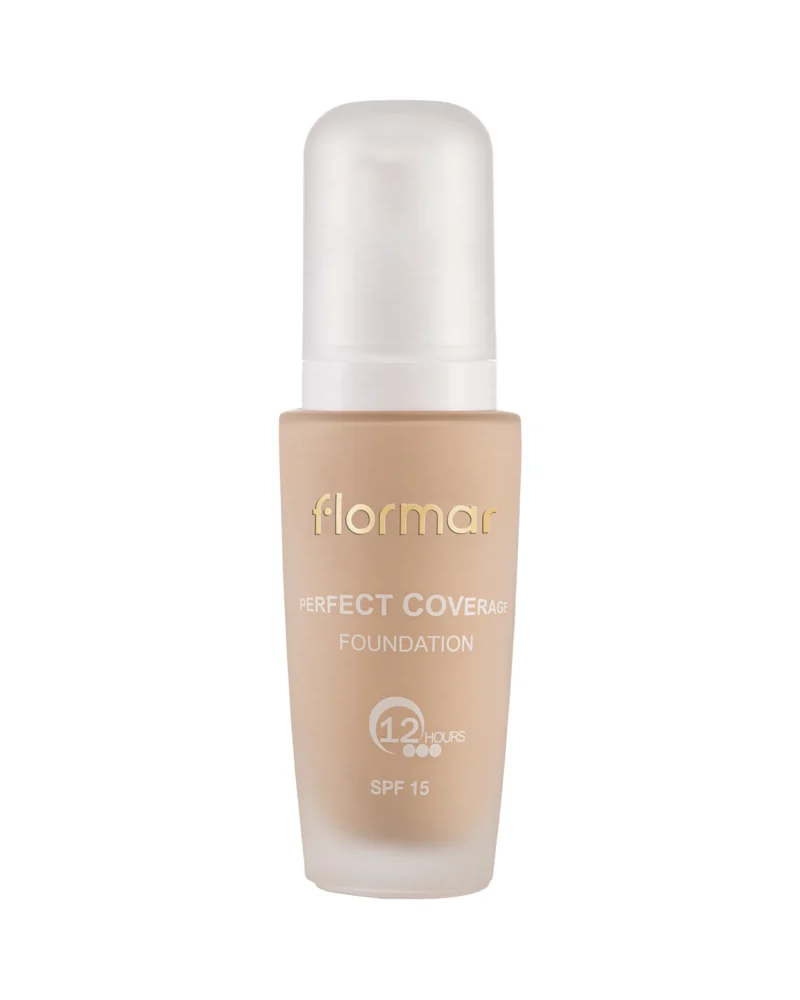 Krem Pudër Flormar Perfect Coverage,SPF15, 100 Light Ivory, 30 ml