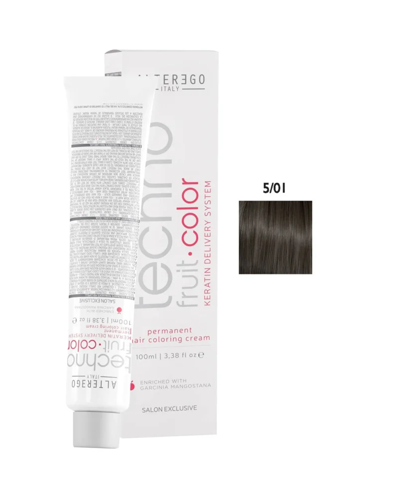 Ngjyrë për flokë Alter Ego Techno Fruit Color, 5/01 Light Natural Ash Brown, 100 ml
