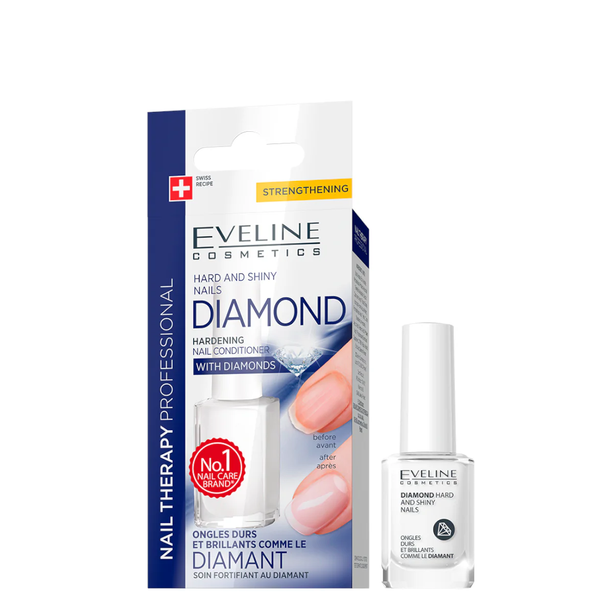 5907609329721 Llak për thonjë Eveline Diamond Hard & Shiny Nail, 12 ml - Figura 1
