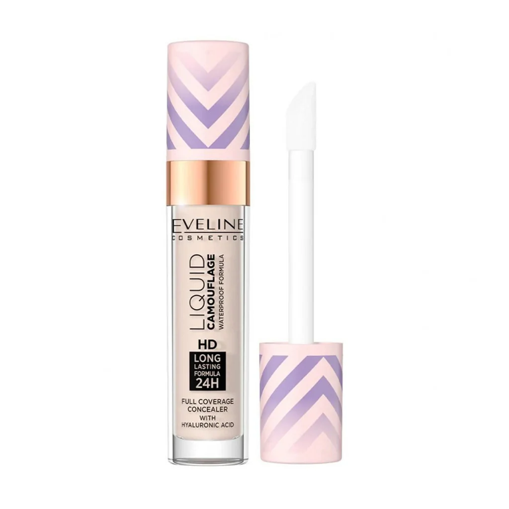 5903416038146 Korrektor Eveline Cosmetics Liquid Camouflage, waterproof, acid hialuronik, 01 Light Porcelain, 7.5ml - Figura 1