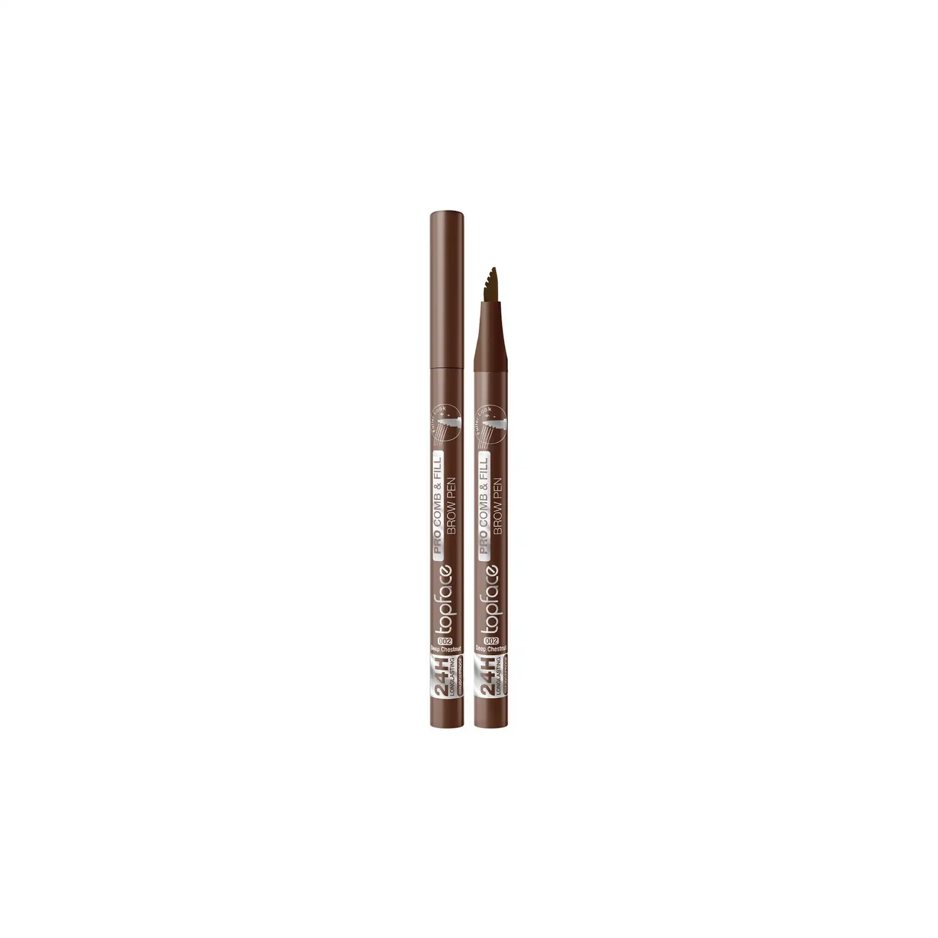 8681217265318 Laps për vetulla me krehër Topface Eyebrow Pen Pro Comb & Fill 002 - Figura 1